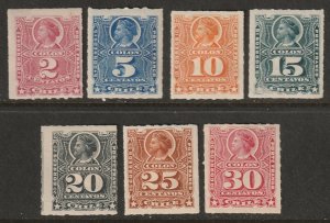 Chile 1878 Sc 26,28-33 partial set MH* some disturbed gum