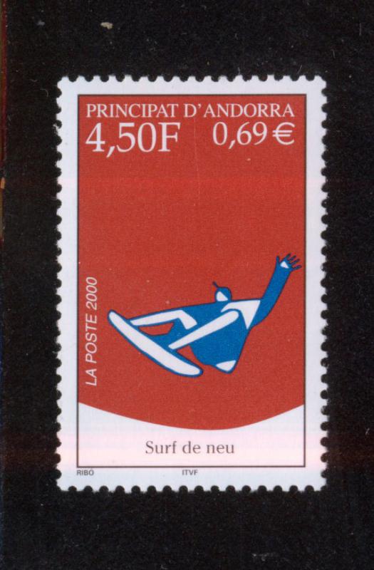 ANDORRA FRENCH 2000 MNH SC.519 Snowboarding