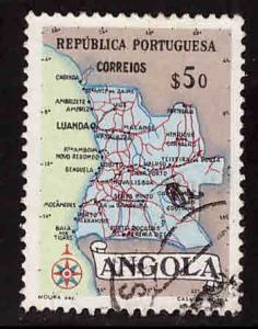 Angola  Scott 388 Used map stamp