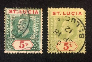 MOMEN: ST LUCIA SG #76 1905 USED £200 LOT #68432*