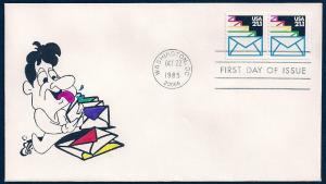 UNITED STATES FDC 21.1Â¢ Zip Plus 4 COIL 1985 Ellis