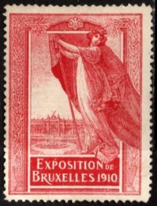 1910 Belgium Poster Stamp Brussels International Exhibition Unused