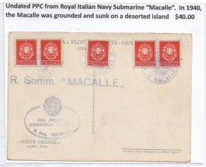 Undated PPC fm Italian Royal Submarine Macalle (M6957)