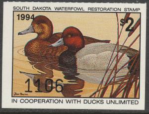 U.S.-SOUTH DAKOTA 14, STATE DUCK HUNTING PERMIT STAMP. MINT, NH. VF