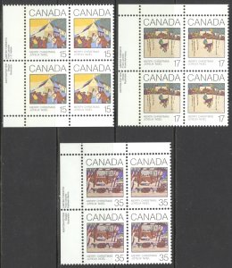 Canada Sc# 870-872 MNH block/4 Set/3 1980 15c-35c Christmas