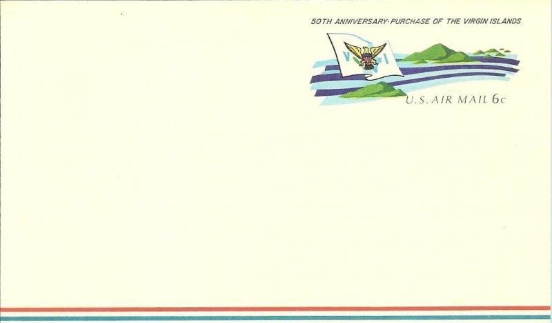 US 1967 Air Postal Card, 6 cent Virgin Islands and Territorial   Cat #UXC6  MNH