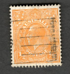 1932 Australia Sc #113 - KGV - Halfpenny - Used postage stamp Cv$7.50