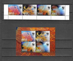 NIUE 2012 WWF SG 1089/92 + MS 1093 MNH