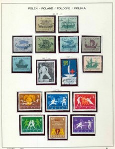 POLAND 1961/63 Sport Space Wildlife M&U on 16 Pages(140+Items)H00599