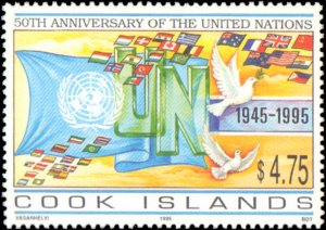 Cook Islands #1195-1196, Complete Set(2), 1995, United Nations Related, Never...