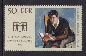 German Democratic Republic   DDR   #1393 MNH 1972  young worker reading