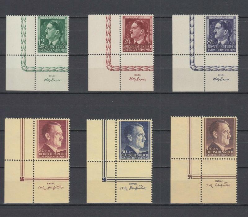 German Occup.Generalgouvernement 2 Complete A.Hitler sets borders of sheets MNH