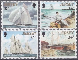 Jersey 414-417 MNH Racing Schooner Sailing Ships Zayix Stamps 042922-SM93M ZA...