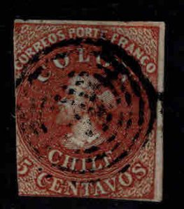 Chile Scott 1  used 1853 Columbus stamp