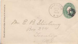 United States York Hamilton 1890 donut killer  Postal Stationery Envelope.