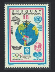 Uruguay 150th Anniversary of Uruguayan Postal Services SG#1665 CV£10+