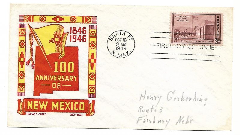 US 944 (Me-15) 3c Kearny Expedition FDC Cachet Craft Boll Cachet ECV $10.00