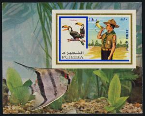 Fujeira MIBK 107B MNH Scouts, Birds, Toucan, Fish