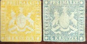 O) 1857 GERMANY, PROOF, WURTTEMBERG, GERMAN STATE, COAT OF ARMS, EXCELLENT CONDI