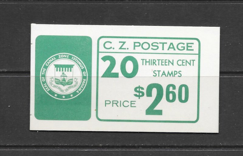 CANAL ZONE   #50a  COMPLETE BOOKLET  MNH