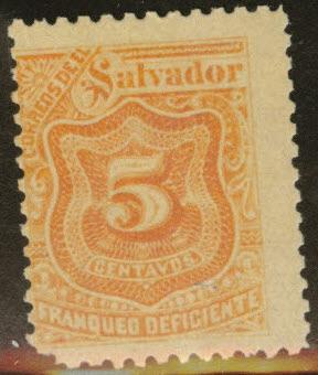 El Salvador Scott J52 MNG 1899 Postage due stamp