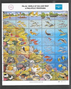 PALAU #103  UNDERWATER WORLD SHEET   MNH