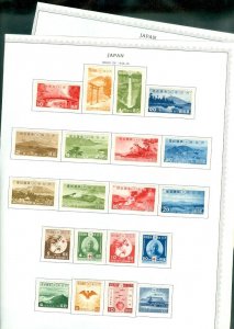 EDW1949SELL : JAPAN 1938-41 Scott #280-318 Complete. All VF, Mint OG. Cat $201.