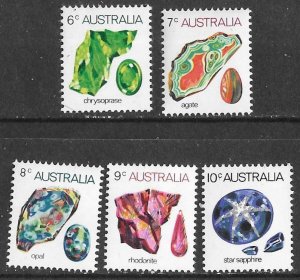 Australia # 558-62  Gemstones   (5)  Mint NH