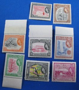 BRITISH GUIANA 1954  -  SCOTT # 257, 260-266    MNH     (b18)