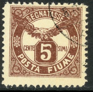 FIUME 1919 5c EAGLE Postage Due Sc J14 VFU