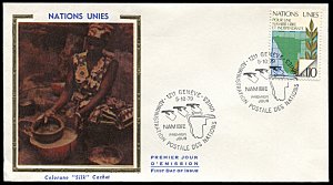 United Nations Geneva 86, FDC, Namibia Day Colorano Cachet