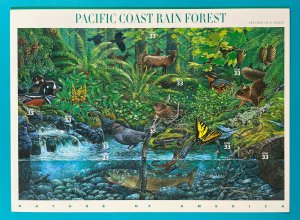 Scott 3378 PACIFIC COAST RAIN FOREST Pane of 10 US 33¢ Stamps MNH 1999