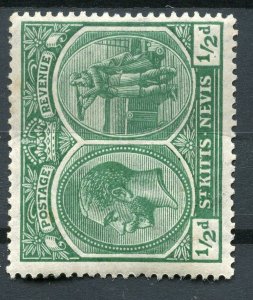 ST.KITTS; 1912 early GV issue fine Mint hinged 1/2d. value