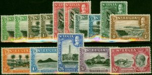 St Lucia 1936 Extended Set of 15 SG113-124 All Perfs Fine MM