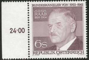 Austria Scott 1197 MNH** 1981 Julius Raabe may not have selvage