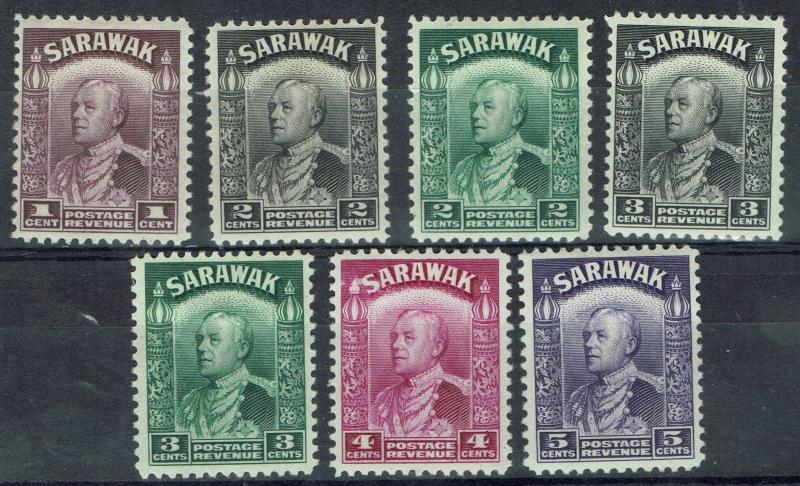 SARAWAK 1934 RAJA VYNER BROOKE 1C- 5C 