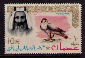 AJMAN Mi# 18 MNH FVF Set6 Lanner Falcon Bird Sheik