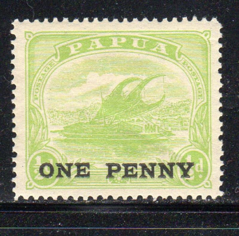 PAPUA NEW GUINEA  #74  1917 1p ON 1/2p LAKATONI SURCHARGED   MINT VF LH O.G