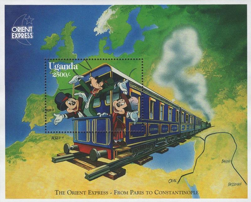Uganda Orient Express From Paris to Constantinople Mickey Sov. Sheet MNH