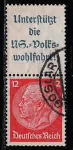 Germany Reich Scott # 422, label A8.2, used, se-tenant, S155