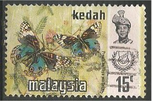 KEDAH, 1971, used 15c, Butterfly Scott 118