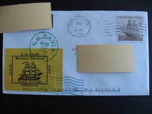 USA KM Davis local post ship stamp on postal 2004 cover