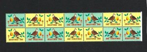 JASTAMPS: U.S. Christmas Seals - 1968 issue - mnh block of 14
