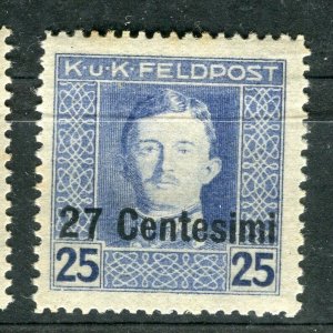 AUSTRIA; 1918 KUK Italian FELDPOST surcharged issue Mint hinged 27c. value