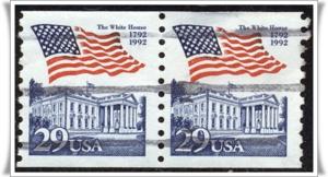 SC#2609 29¢ White House Coil Pair (1992) Used