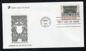 SC# 1931 - (18c) - American Architecture:  Bank, Minnesota - First Day Cover