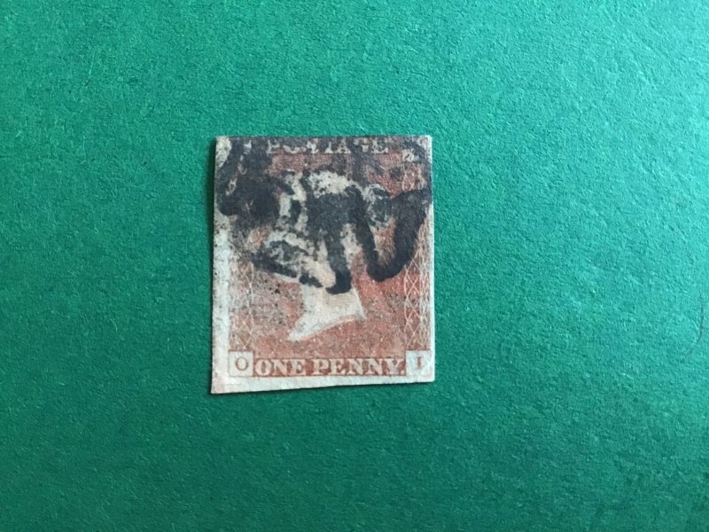 Queen Victoria 1841 British Penny Red Imperf  Stamp  R44162