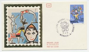 Cover / Postmark Monaco 1976 Clown - Acrobat - Elephant - Horse