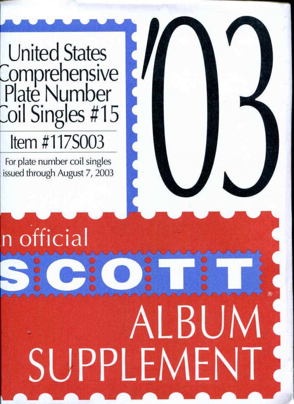 US Scott US Plate Number Coil Singles #15 Thru 2003  Supplement New