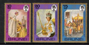 Brunei 1978 Sc#229/231 QUEEN ELIZABETH II Set (3) MNH